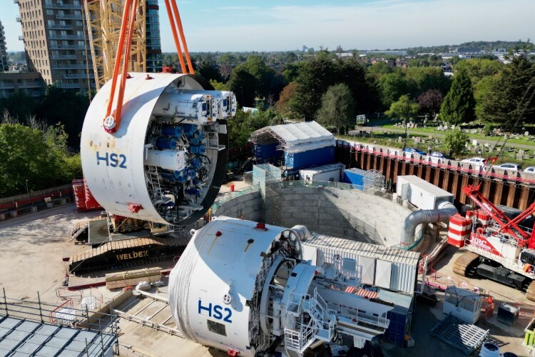 nt shield of TBM Emily lifted at the Victoria Road crossover box site