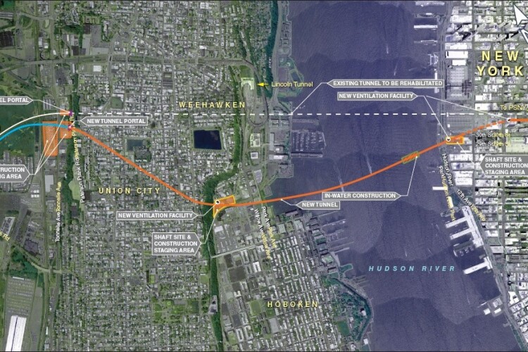 Planned route of the Hudson Tunnel