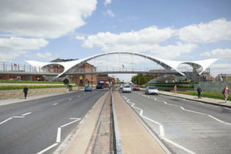 Artist's impression of Princes Quay bridge