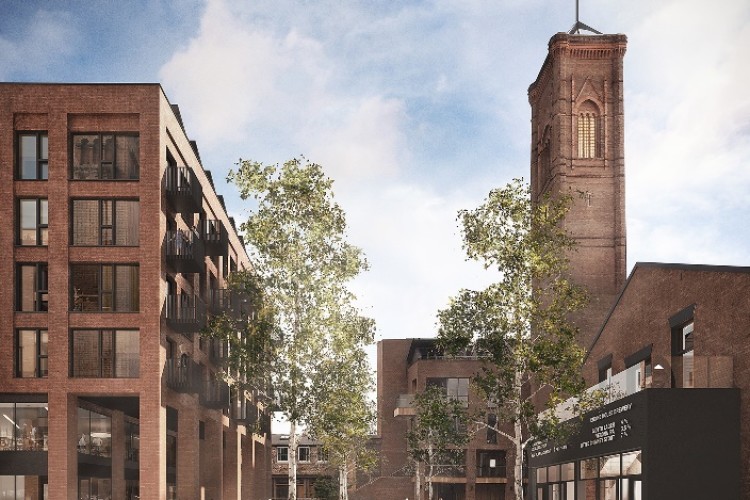 CGI of the Tower Works development