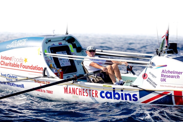 70-year-old Frank Rothwell is rowing solo 3,000 miles across the Atlantic