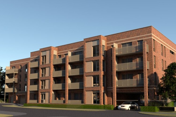 A computer-generated image of the planned development