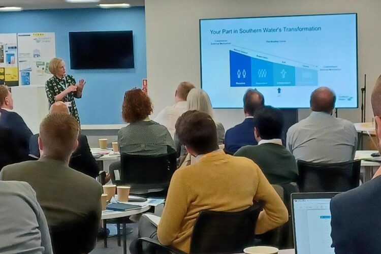 Representatives of the seven professional services companies recently gathered at Southern Water’s Falmer office near Brighton for a supplier day