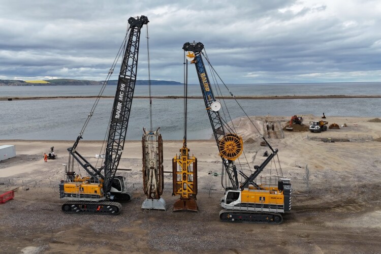 Bauer is installing diaphragm walls to create a new port facility at Ardersier to serve offshore wind installations