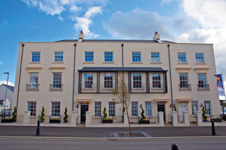 Below: Sherford has been designed to resemble a quintessential English market town – complete with faux-Regency architecture 