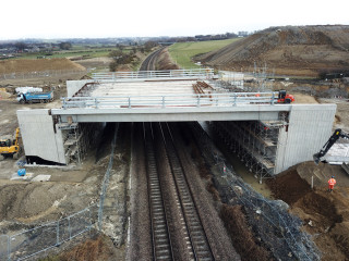 The new bridge is wide enough to allow two more railway tracks to be added underneath at a later date
