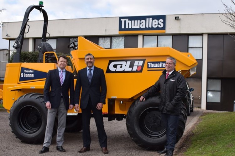 Left to right are CBL sales director Richard Sturgess, Thwaites southern distributor manager Paul Rodwell and CBL area sales manager Mike Anderson