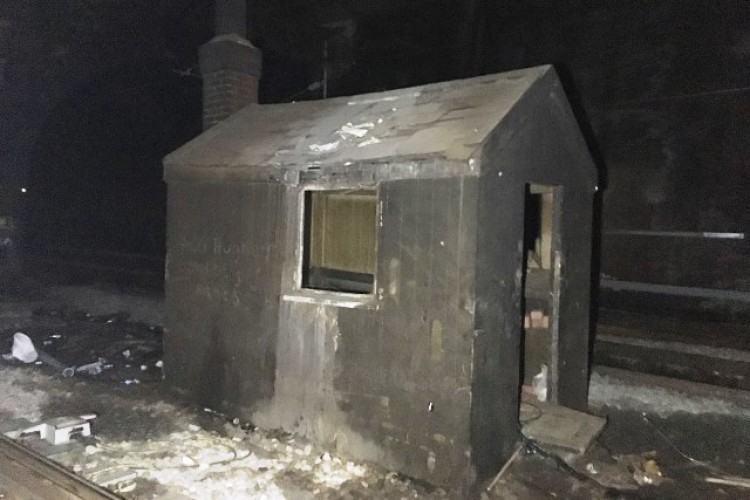 Old site hut in tunnels beneath Liverpool Lime Street station