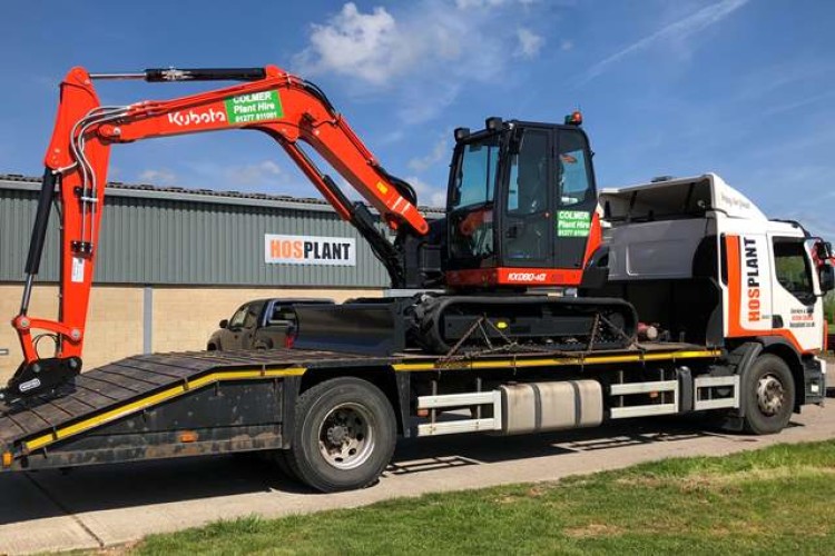 Kubota  KX080-4a being delivered