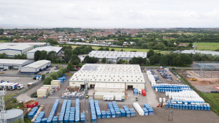 Pods waiting for delivery outside the busy factory in Somerset