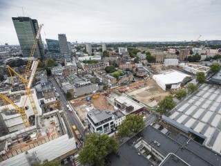 The view from the top of One Euston Square showing the HS2 station's footprint