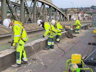 Parapet removal works on the New Bridge