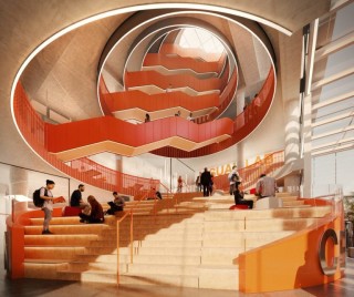 The stairs have been designed by Hawkins Brown Architects