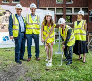 Vice-chancellor Edward Peck leads the ground-breaking ceremony