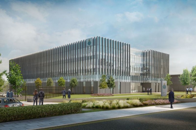 CGI of the new Merseysie Police HQ that Willmott Dixon will build