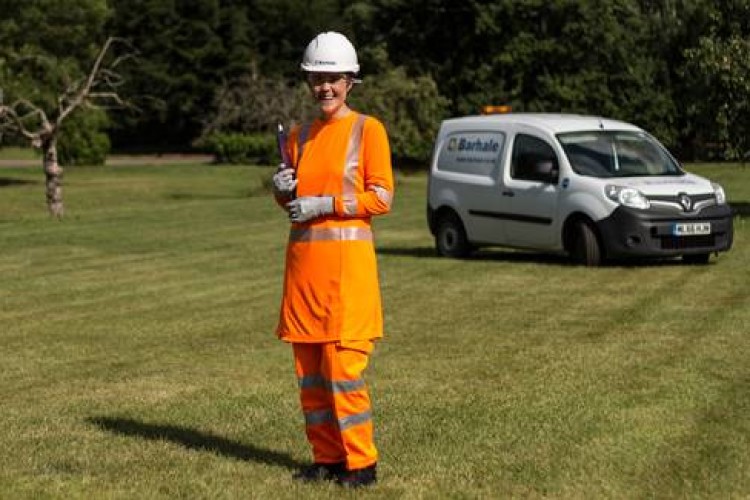 Irina Ichim wears a modesty tunic, part of BCS&rsquo;s new range designed to ensure the wearer is able to adhere to their religious beliefs while staying safe onsite