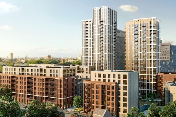 Artist's impression of The Silk District development in east London