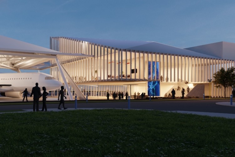 Artist&rsquo;s impression of the exterior of the new Digital Aviation Research & Technology Centre at Cranfield University [Burrell Foley Fischer LLP]