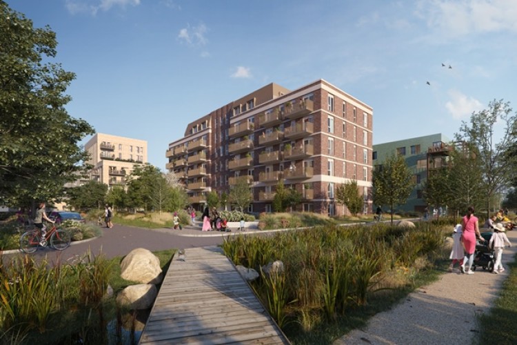 CGI of the biodiverse residential estate