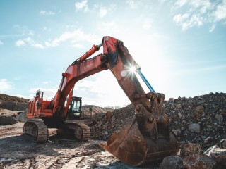 The nine-year-old old Hitachi ZX870LCR-5 at Shap Beck Quarry with 23,000 hours