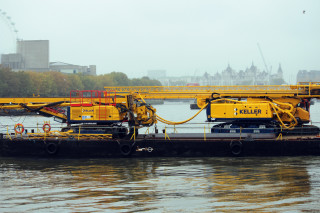 All plant and materials were brought to site by barge in order to keep lorry movements to a minimum