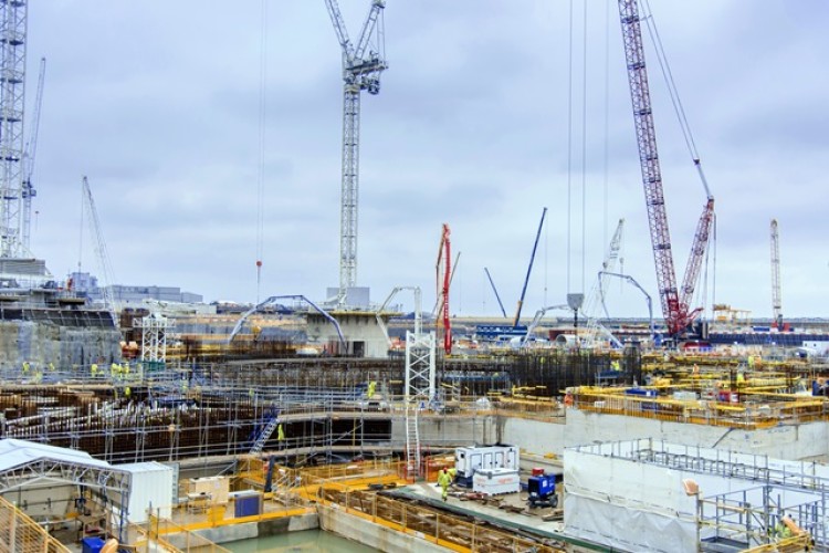 Construction work under way on the nuclear island of Hinkley Point C Unit 1