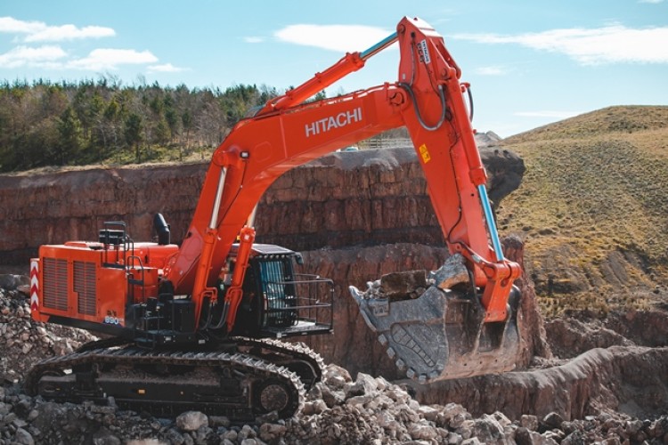 The new Hitachi ZX890LCR-6 at Shap Beck Quarry in Cumbria