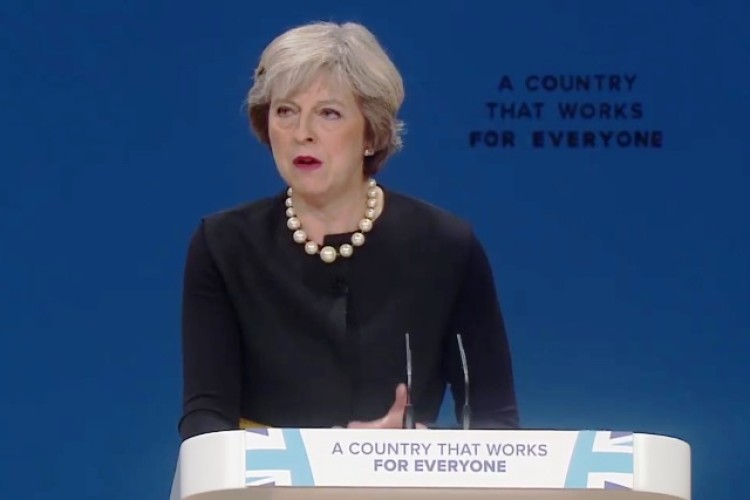Theresa May addresses the Conservative Party 2016 conference
