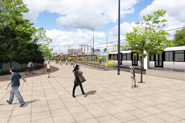 Artists impression of one of the stops on the new line