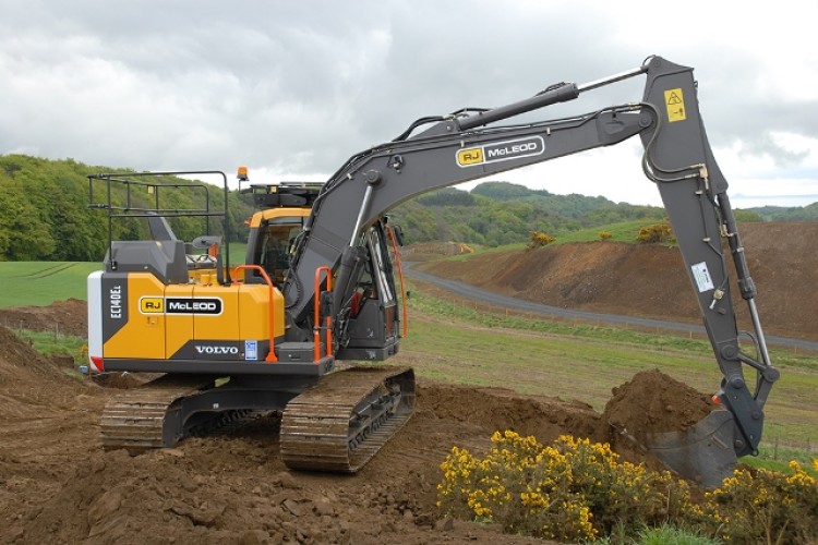 One of the new EC140Es on a new wind farm project in Fife