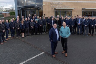 With the Caddick Northwest team in support, Paul Dodsworth says goodbye to Ian Threadgold 