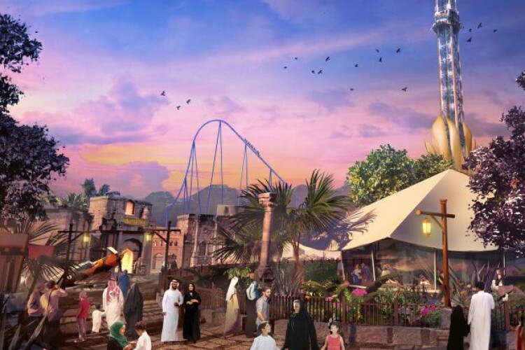 The Six Flags Qiddiya City theme park is being built on a 334 sq km site southwest of Riyadh 