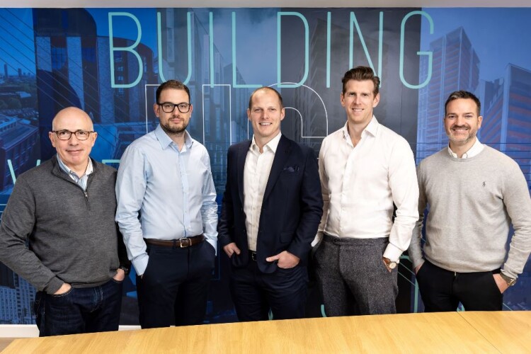 Pictured (l-r) are newly appointed construction directors Bryan Haynes, Declan Martin and Carl Murrells along with HG Construction chief executive Adam Quinn and commercial director Greg Purkiss