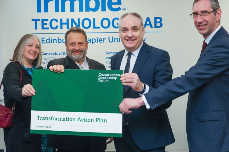 Scotland&rsquo;s chief surveyor Morag Angus, Napier University dean of School of Computing Engineering & the Built Environment Peter Andras, small business minister Richard Lochhead and Scottish Futures Trust Minister chief executive Peter Reekie