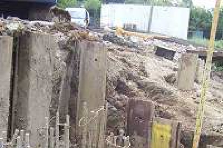 Solid concrete piles