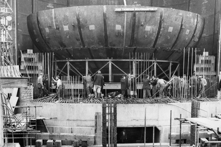 Construction of Berkeley nuclear power station, circa 1960 &copy; Historic England Archive. John Laing Collection