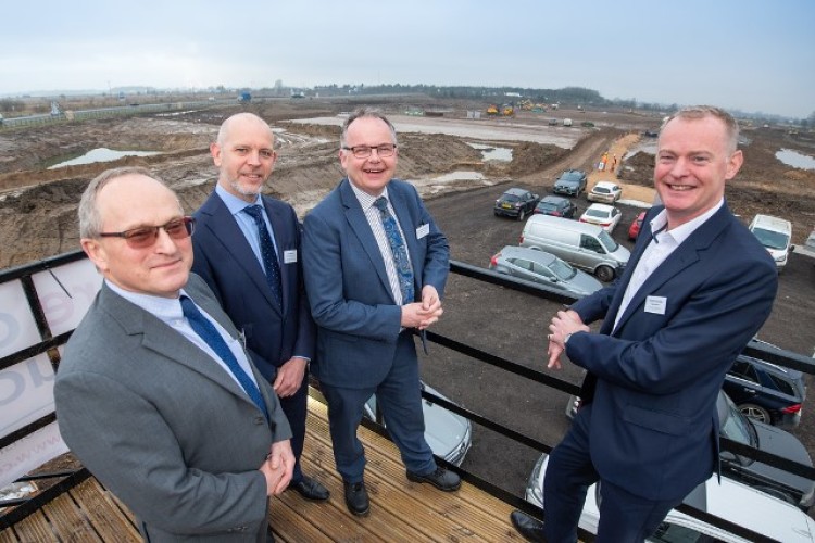 On site for the ground-breaking are Martin Chapman and Tom Broph from Croda, with East Riding of Yorkshire Council leader Richard Burton and Andrew Dickman of Tritax Symmetry