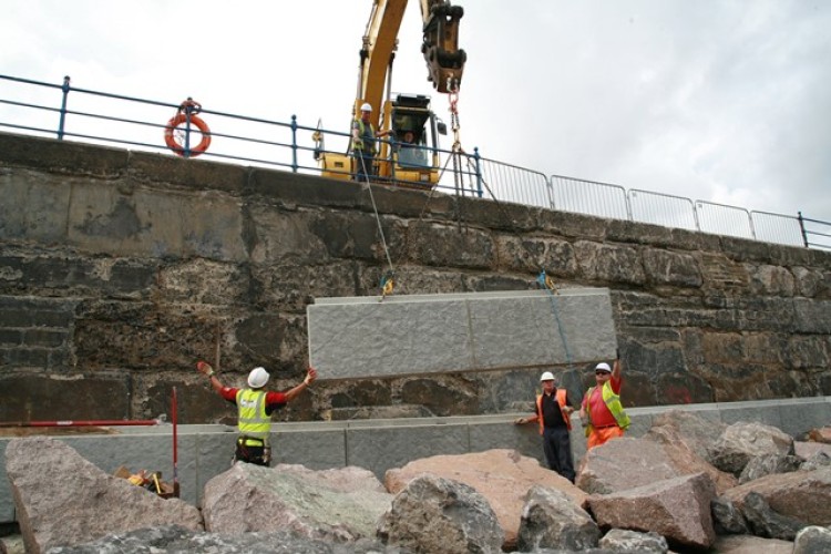 Hall Construction Services is building a 2km sea wall