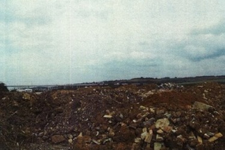 Illegally dumped waste at the site in Kent