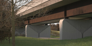 Pier detail of Lower Thorpe viaduct (click on images to enlarge)