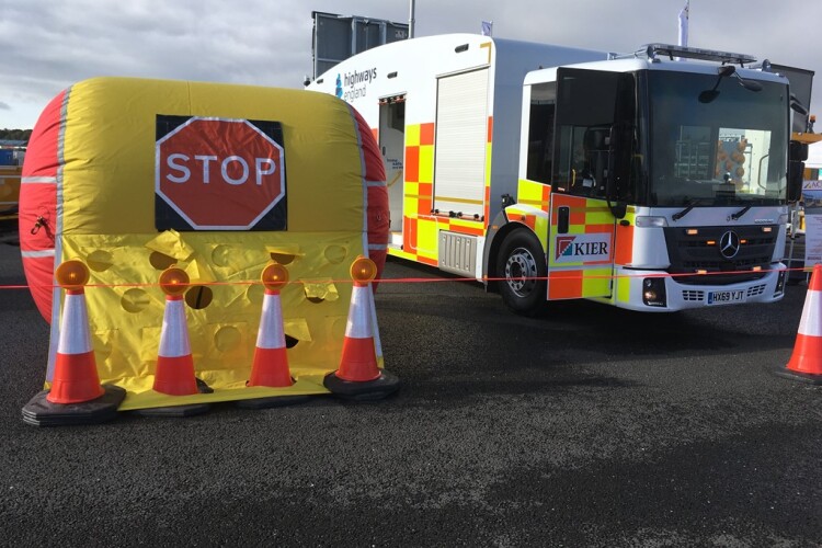The vehicle incursion airbag aims to stop motorists driving into work areas at roadworks