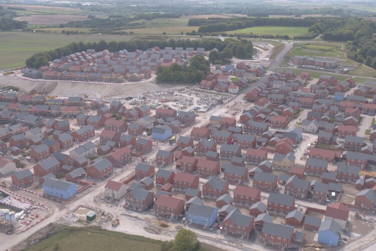Photo of new army housing at Larkhill on Salisbury Plain from contractor Lovell's Twitter feed