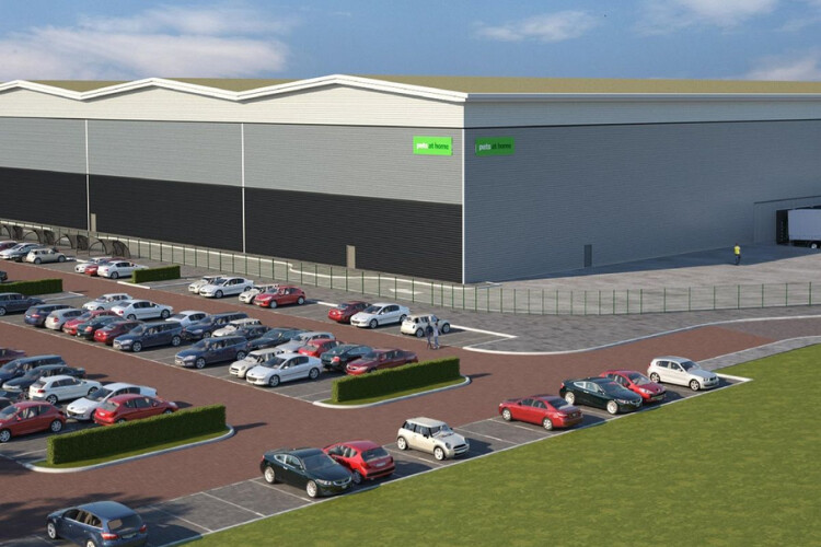 CGI of the proposed storage and distribution centre in Staffordshire