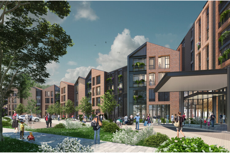 The planned development in Walton-on-Thames (n.b. Old people not shown)