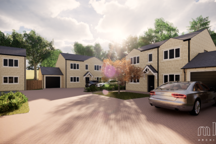 Artist's impression of the Rastrick development, from MHA Architects