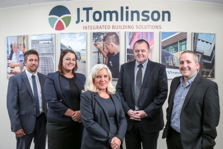 Left to right are: contracts manager Andy Morris; office manager Toni Baker;  business development manager Andrea Jones; construction MD Martin Gallagher; and operations director Pete Woods