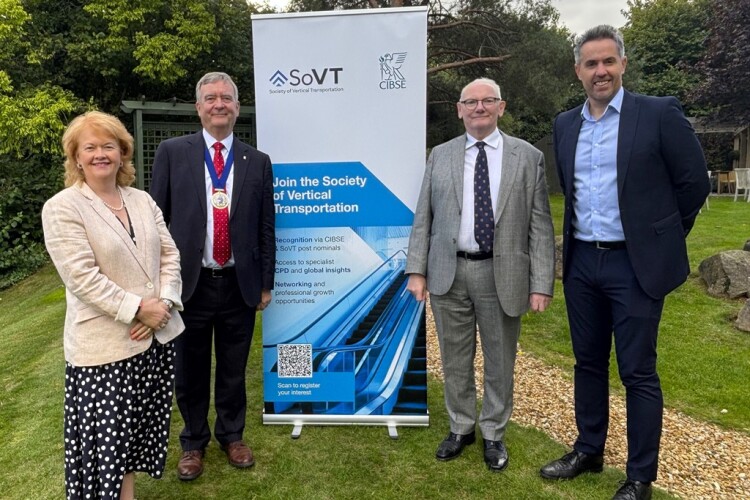CIBSE CEO Ruth Carter, CIBSE president Vince Arnold, SoVT chair Michael Bottomley and CIBSE membership director Richard Goldsbrough