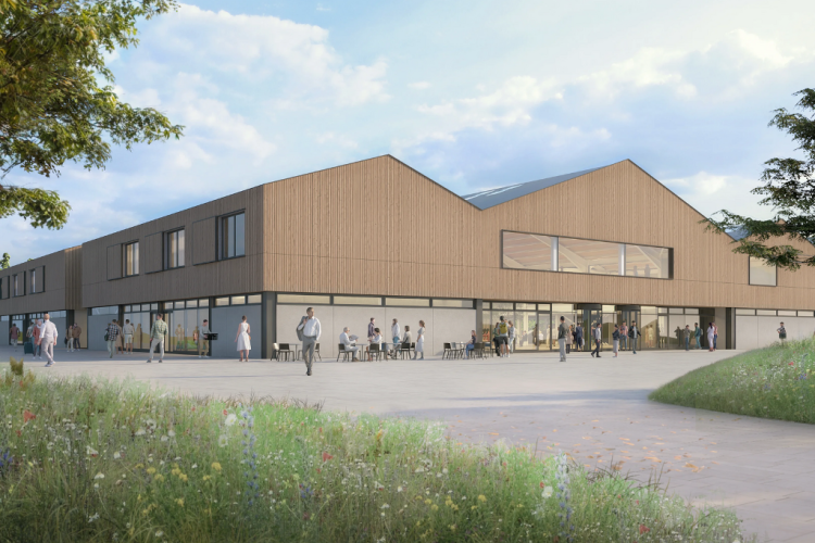 CGI of the Sizewell workers' campus amenity building