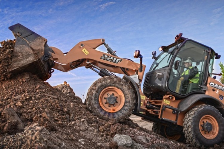 The 221F is one of four new compact low-cab Case wheeled loaders 