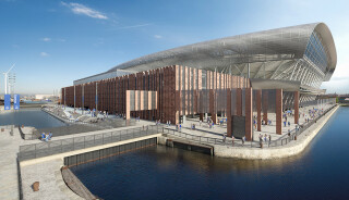 The brick base is intended as a subtle nod to Goodison Park’s Archibald Leitch lattice work, while steel and glass roof adds a modern finish